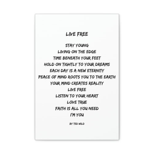 Live Free - canvas - white - Image 3