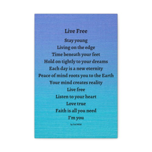 Live Free - canvas - textured blue - Image 3