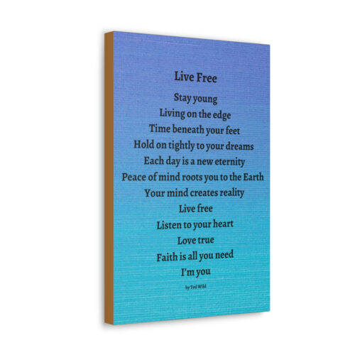 Live Free - canvas - textured blue - Image 4