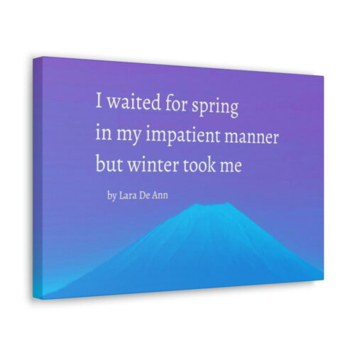 Winter - haiku - canvas - white letters - Image 5