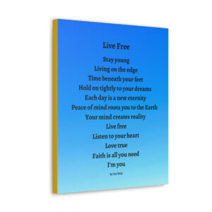 Live Free - canvas - blue gradient