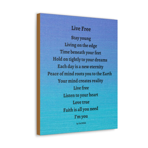 Live Free - canvas - textured blue - Image 6