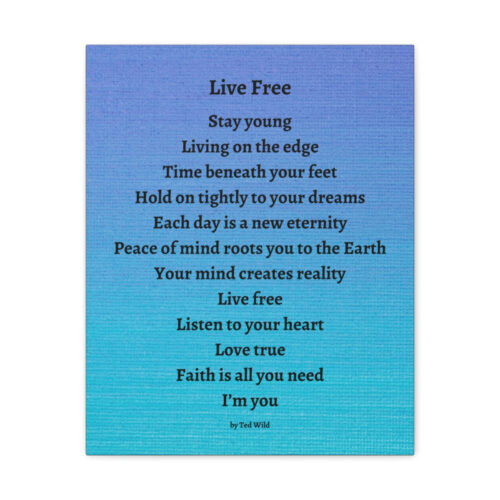 Live Free - canvas - textured blue - Image 5
