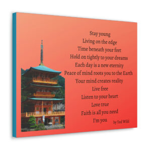 Live Free - pagoda - canvas - orange