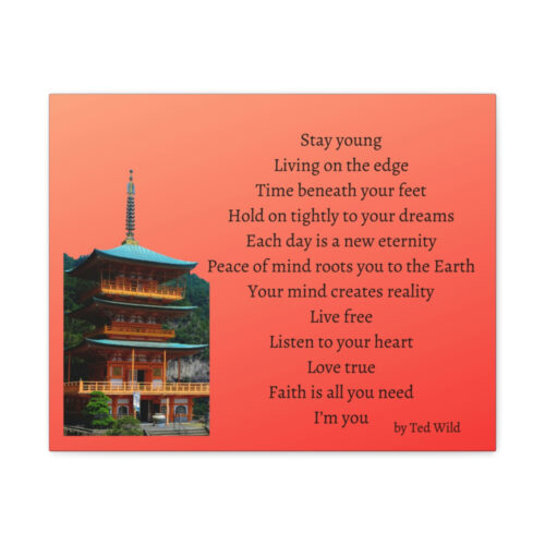 Live Free - pagoda - canvas - orange - Image 2