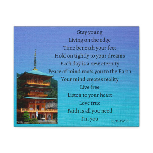 Live Free - pagoda - canvas - textured blue - Image 4