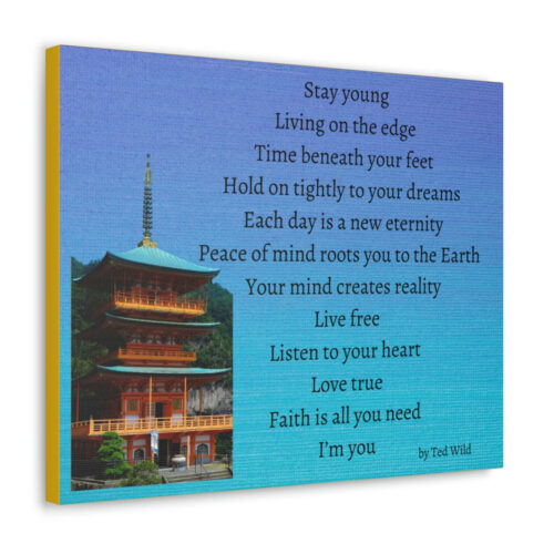 Live Free - pagoda - canvas - textured blue - Image 5