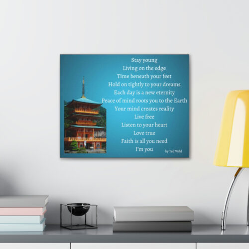 Live Free - pagoda - canvas - green - Image 3