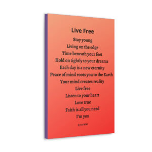 Live Free - canvas - orange