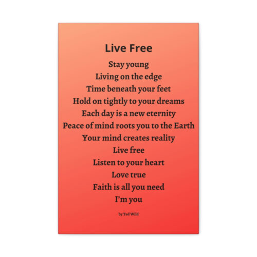 Live Free - canvas - orange - Image 2