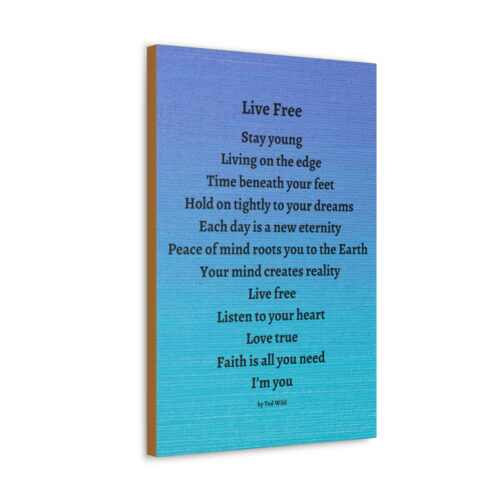 Live Free - canvas - textured blue - Image 8