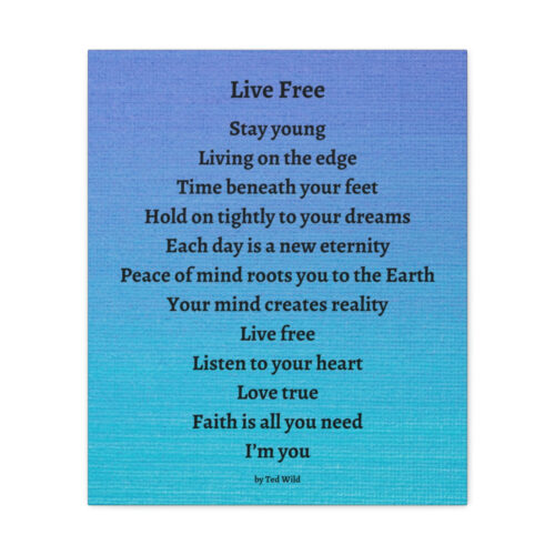 Live Free - canvas - textured blue - Image 9