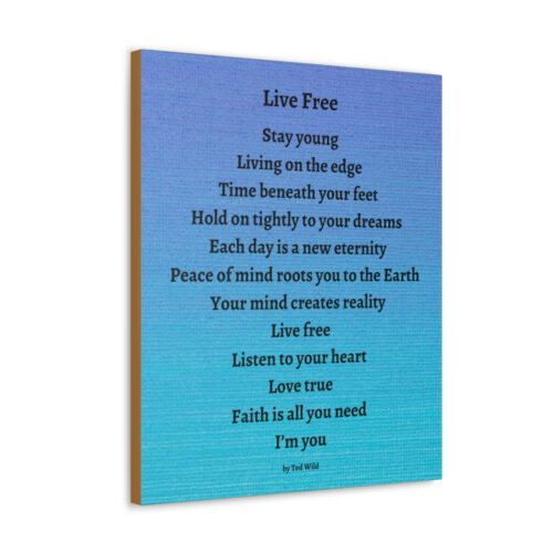 Live Free - canvas - textured blue - Image 10