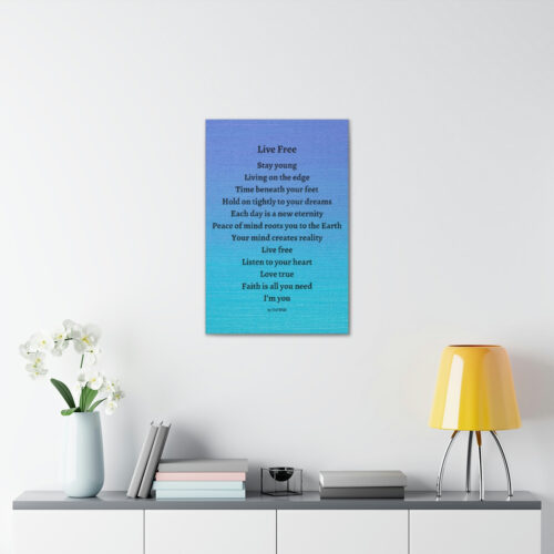 Live Free - canvas - textured blue - Image 13