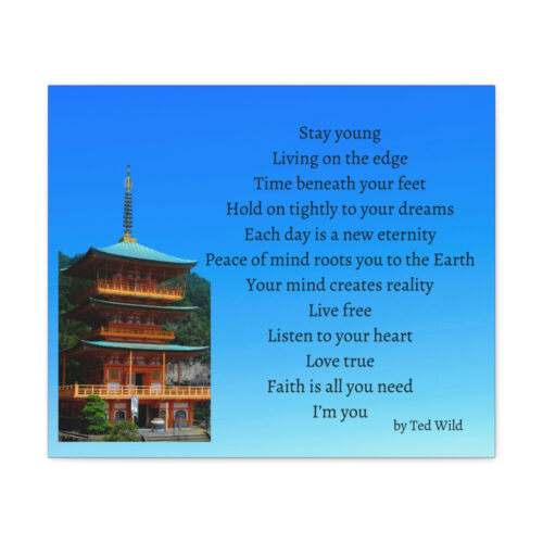 Live Free - pagoda - canvas - gradient blue - Image 16