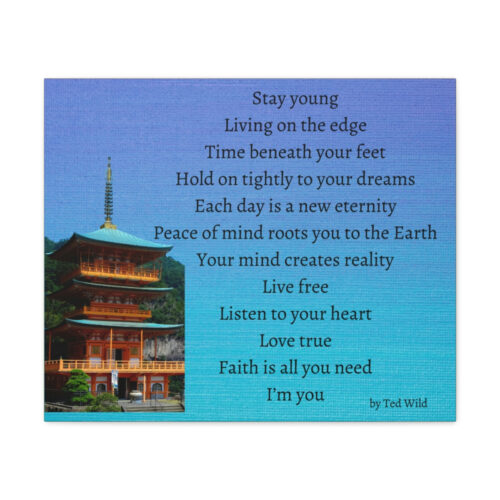 Live Free - pagoda - canvas - textured blue - Image 2