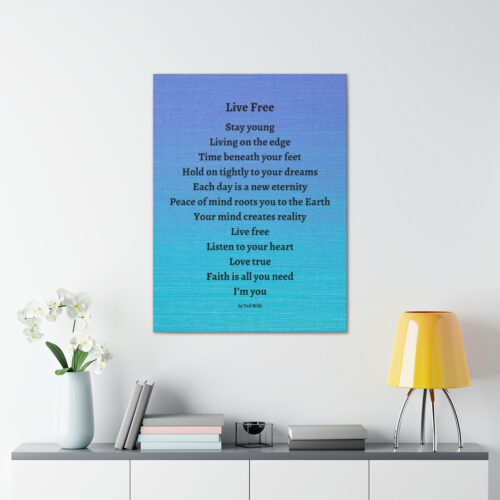 Live Free - canvas - textured blue - Image 20