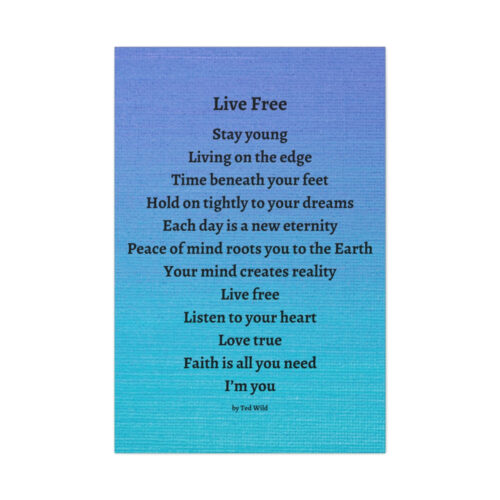 Live Free - canvas - textured blue - Image 22