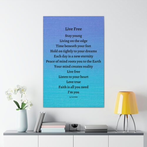 Live Free - canvas - textured blue - Image 24