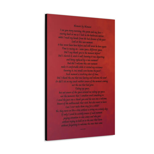 Moment by Moment - canvas - red with black letters - Image 6