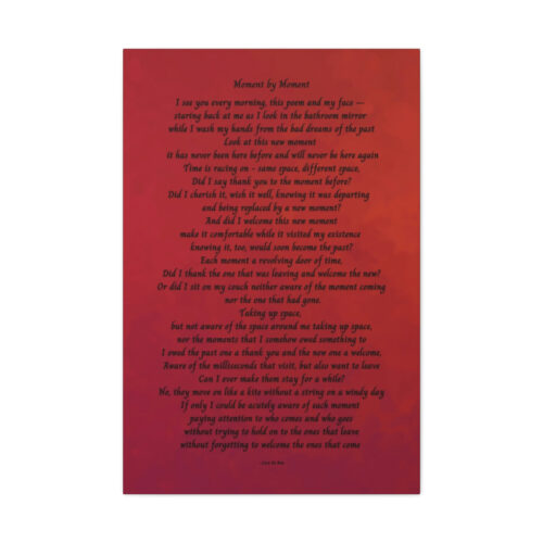 Moment by Moment - canvas - red with black letters - Image 5