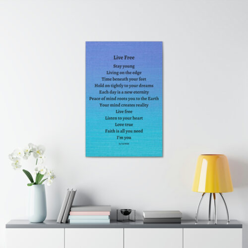 Live Free - canvas - textured blue - Image 16