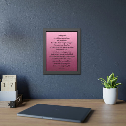 Loving You - framed - mauve - black letters - Image 6