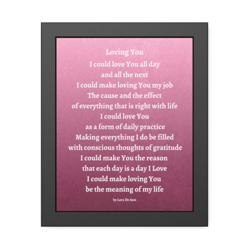 Loving You - framed - mauve - white letters - Image 5