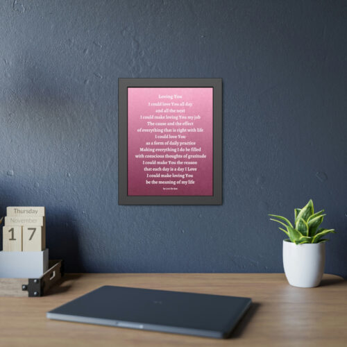 Loving You - framed - mauve - white letters - Image 7