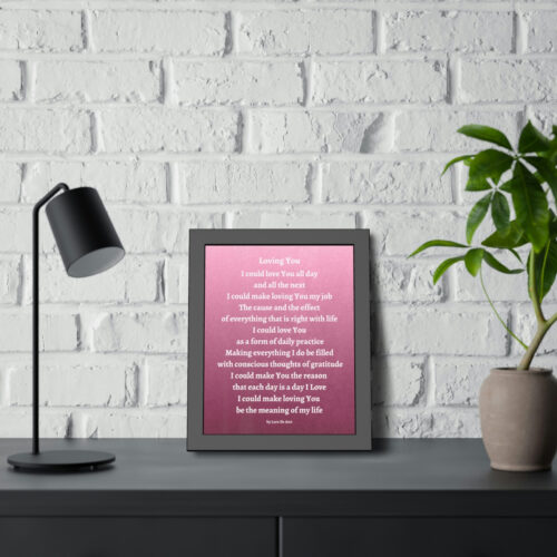 Loving You - framed - mauve - white letters - Image 8