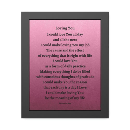 Loving You - framed - mauve - black letters - Image 4