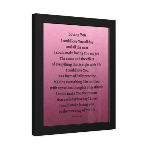 Loving You - framed - mauve - black letters - Image 5