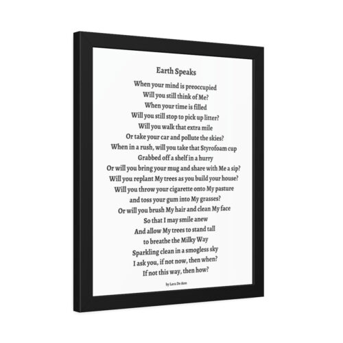 Earth Speaks - framed - white - Image 8