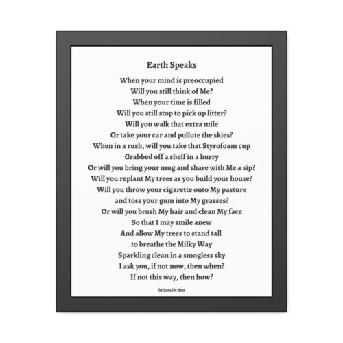Earth Speaks - framed - white - Image 5