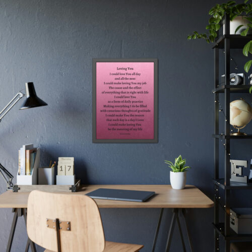 Loving You - framed - mauve - black letters - Image 2