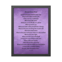Dream Come True - framed - purple