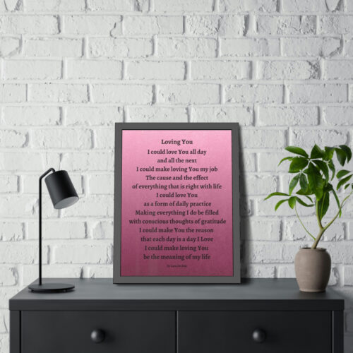 Loving You - framed - mauve - black letters - Image 3