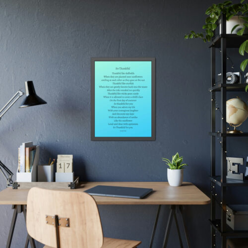 So Thankful - framed - turquoise - Image 3