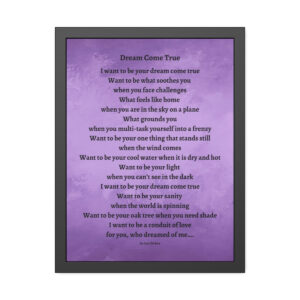 Dream Come True - framed - purple