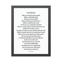 Earth Speaks - framed - white