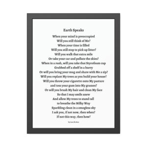 Earth Speaks - framed - white