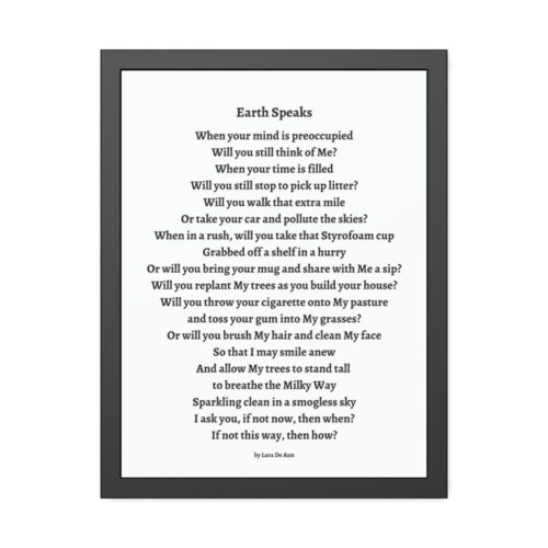 Earth Speaks - framed - white