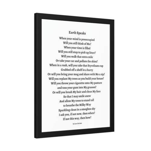 Earth Speaks - framed - white - Image 2
