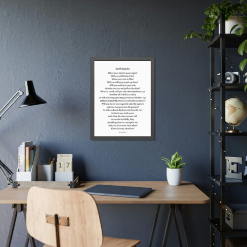 Earth Speaks - framed - white - Image 3