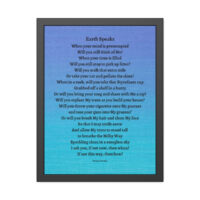 Earth Speaks - framed - blue