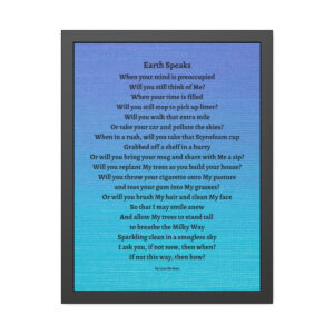 Earth Speaks - framed - blue