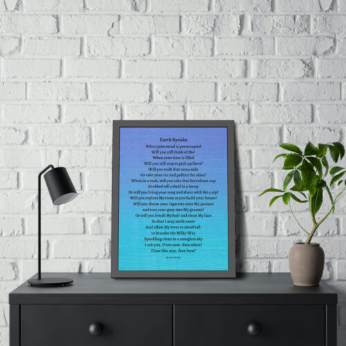 Earth Speaks - framed - blue - Image 4