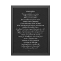 Earth Speaks - framed - black
