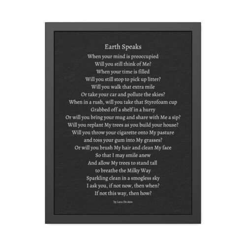 Earth Speaks - framed - black