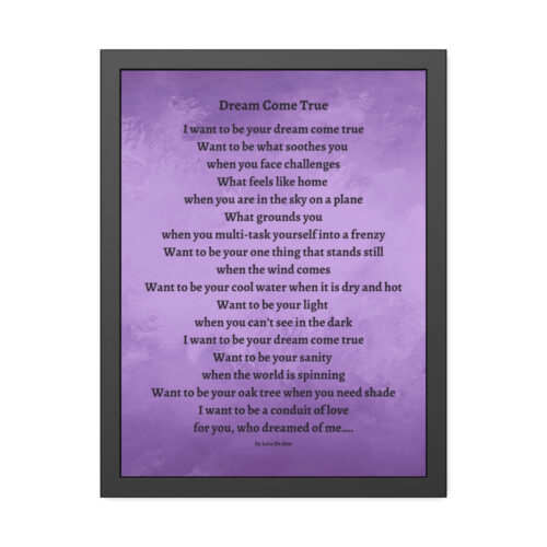 Dream Come True - framed - purple